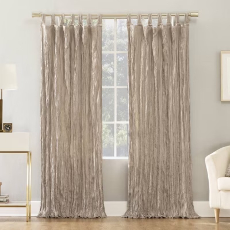 84″x50″ Curtain Panels Beige: Modern Vintage Indoor Decor – 1 Pc
