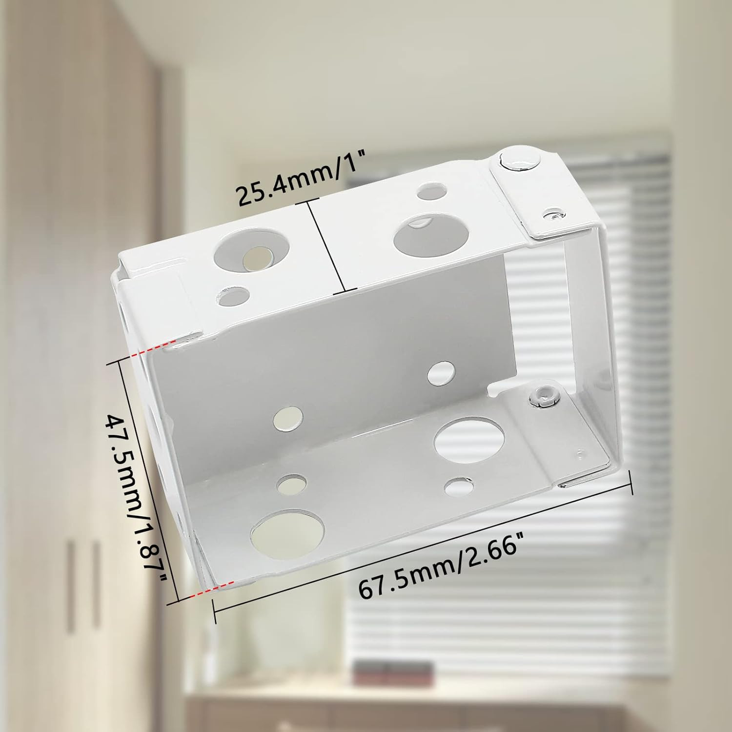 4PCS Blind Brackets, 2.5 Inch White Low Profile Box Mounting Brackets for Window