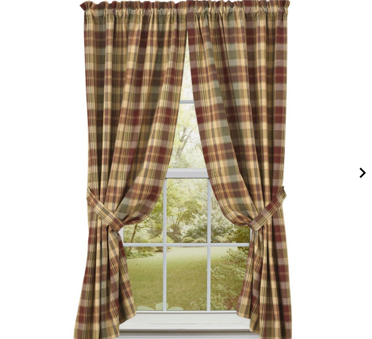 Saffron Panel Pair W/ Tie Backs 63″ Long Unlined by Park Designs