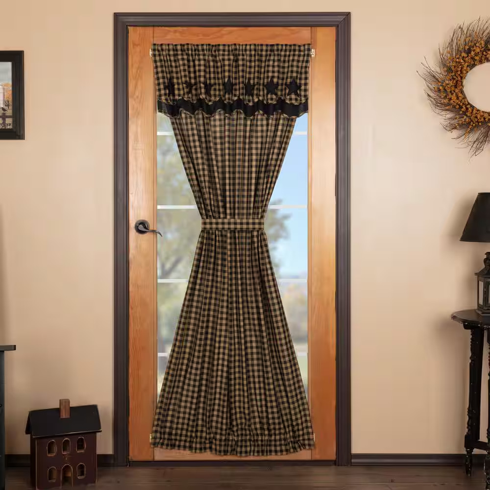 Primitive Star 40 In. W X 72 In. L Light Filtering Rod Pocket French Door Window