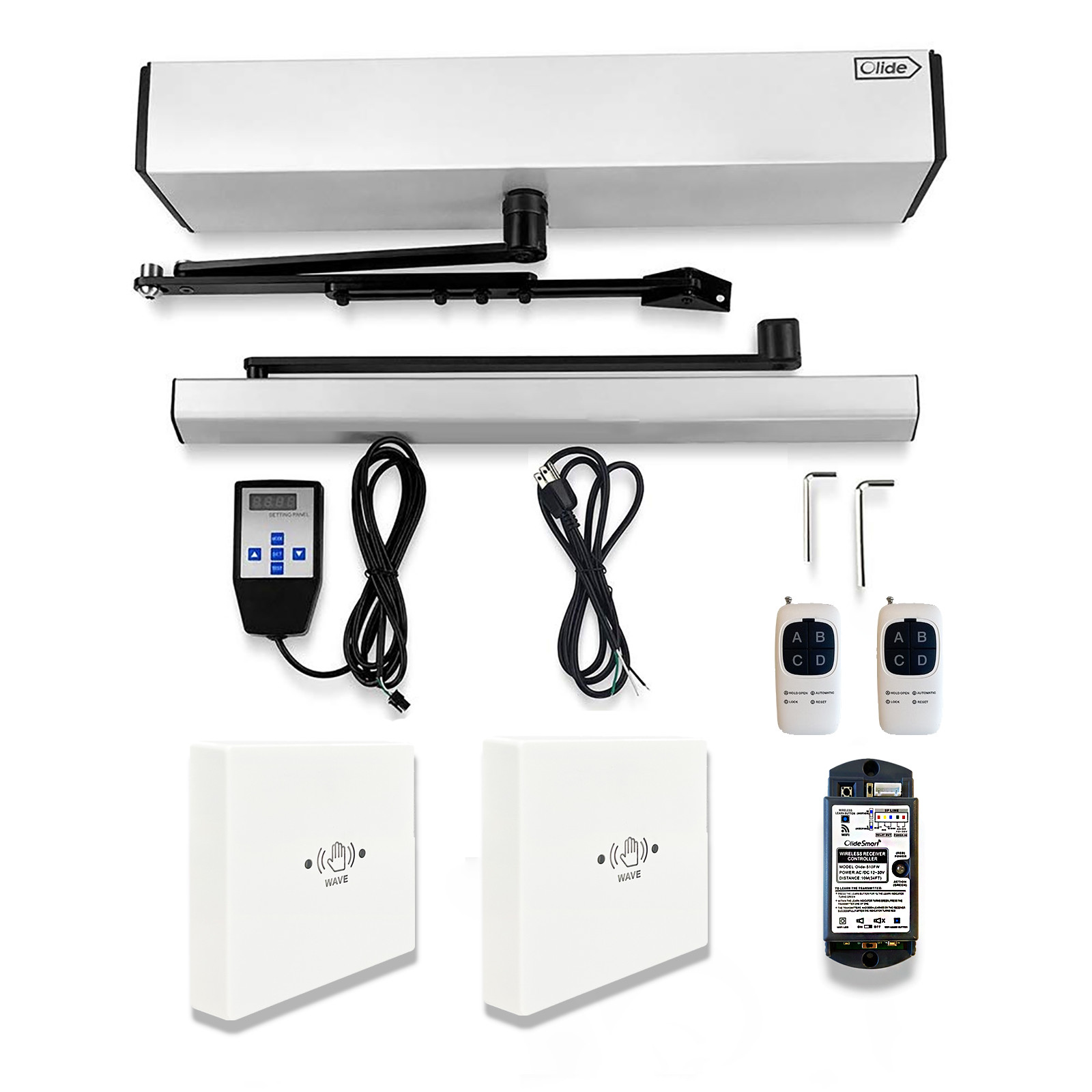 Olide 120B Automatic Swing Door Opener with M-605MHW Wireless Infrared touchle