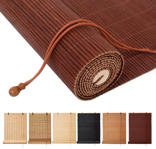 Bamboo Blinds Roller Shades for Windows Bamboo Shades for Indoor and Outdoor Pat