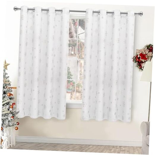 Snowflake Foil Print 52″W x 63″L (Pack of 1) White(silver Foil Print)