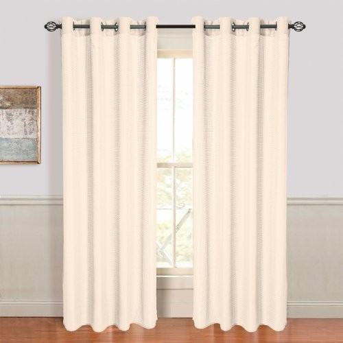 Bedford Home 63A-42354 Olivia Jacquard Grommet Single Curtain Panel 108-Inch