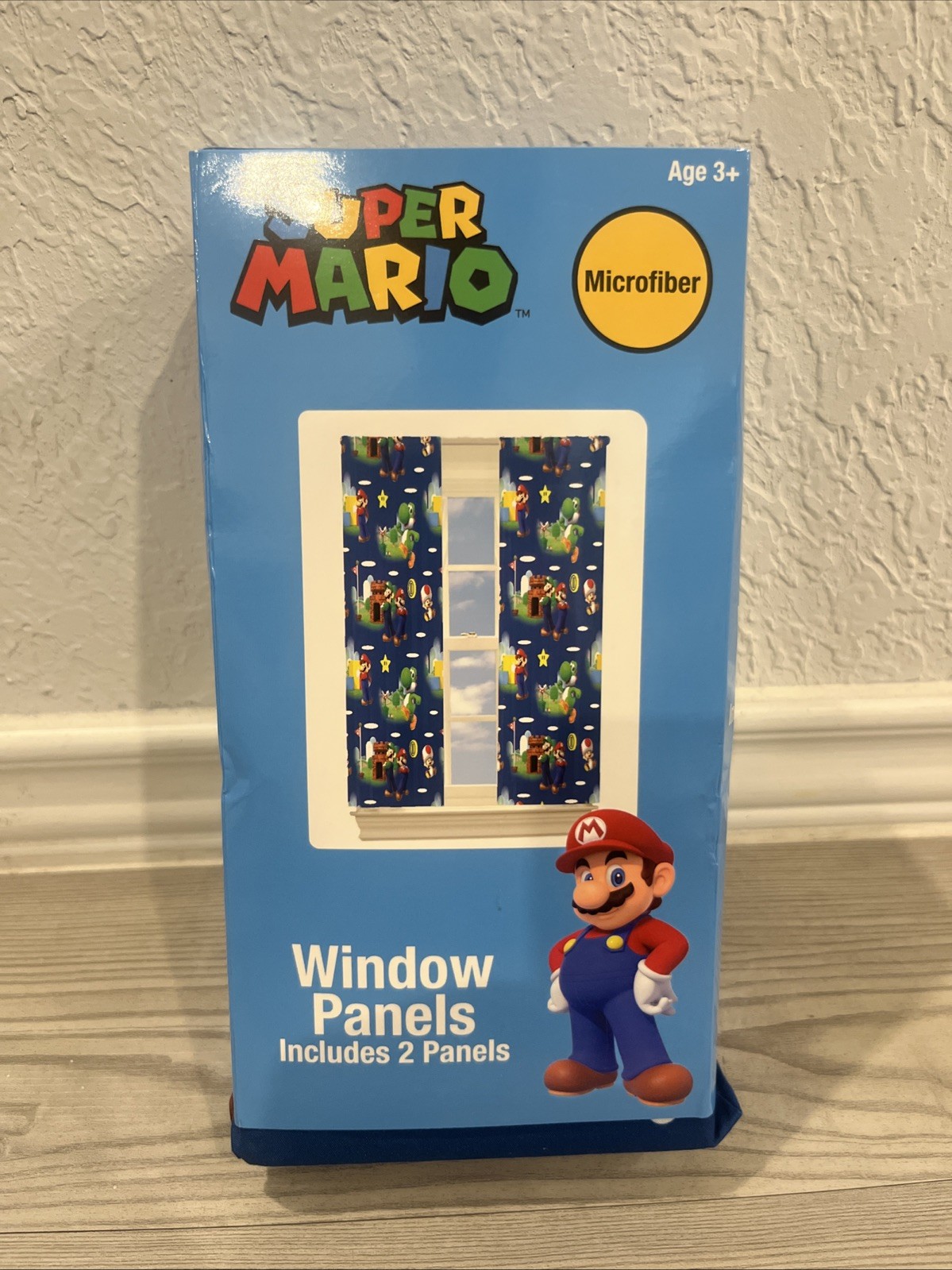 Franco Kids Room Window Curtains Drapes Set, 82 In X 63 In, Super Mario