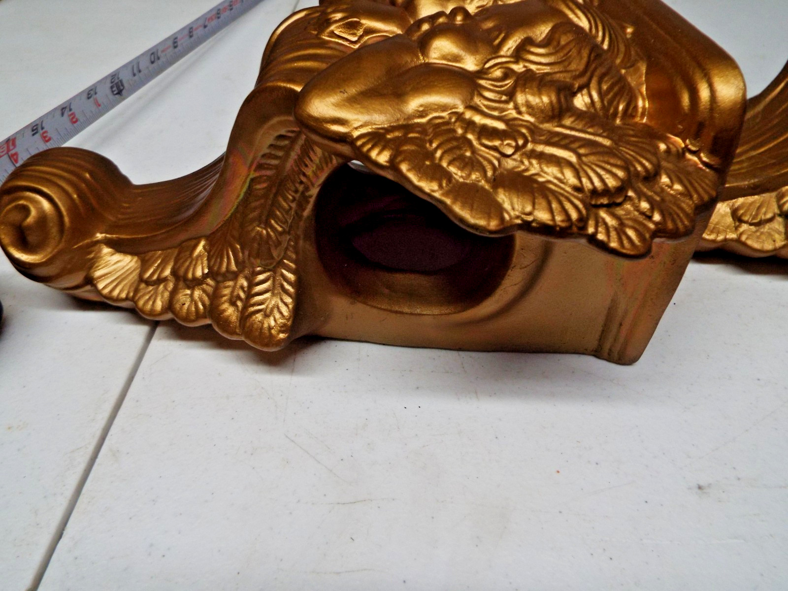 2 Vintage Ceramic Angel Cherub Drapery Curtain Rod Wall Hanging Sconces