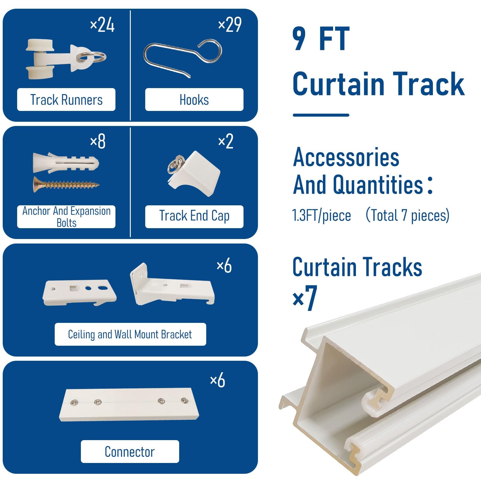Curtain Track Ceiling Mount Curtain Rail Ceiling Curtain Track or Wall 9 FT R…