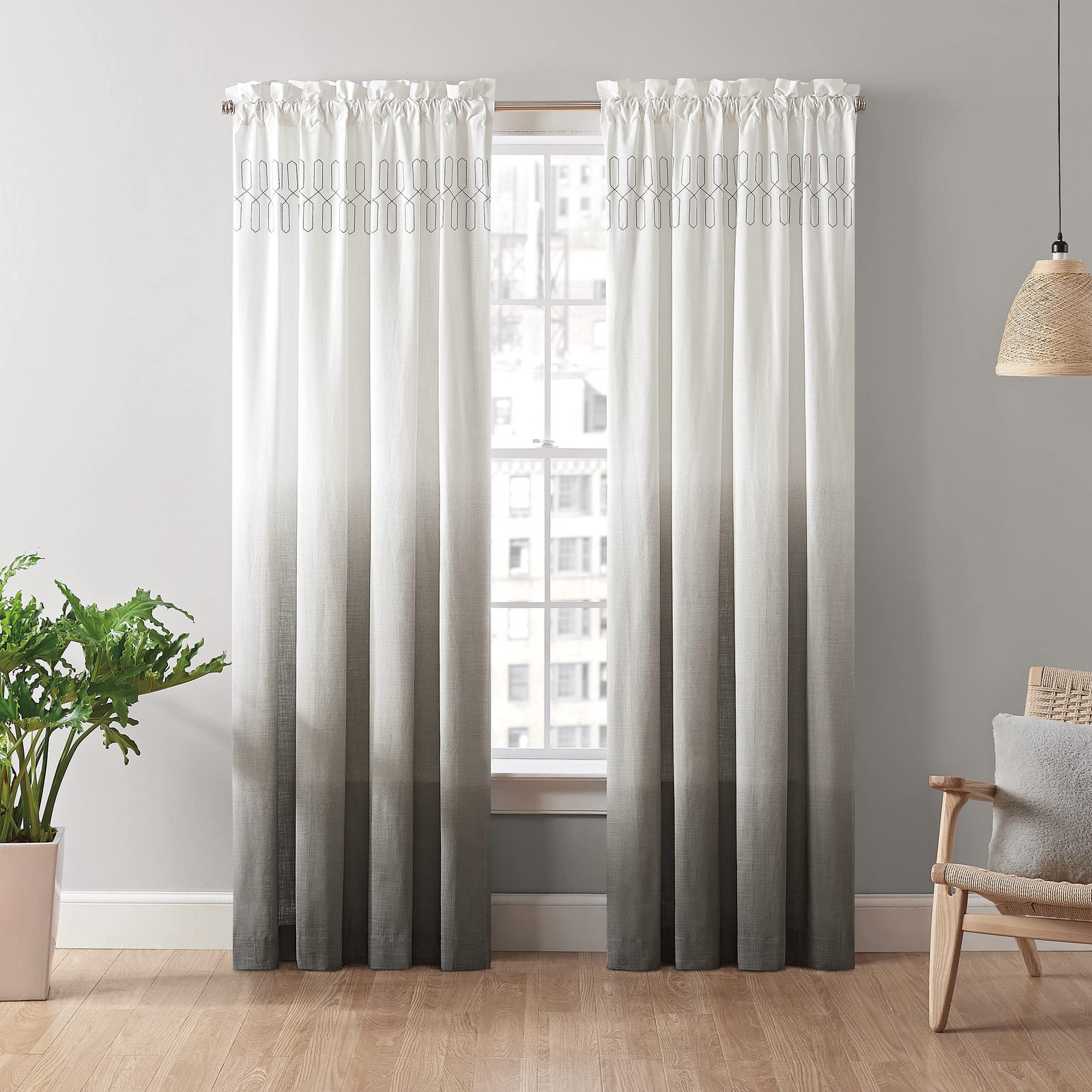 Arashi Modern Boho Decorative Ombre Rod Pocket Window Curtain for Living Room…