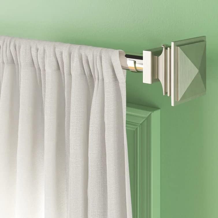 New Window Satin Silver Curtain Rod 1″ Adjust/Brackets Set 36″ to 66″ Fast Ship