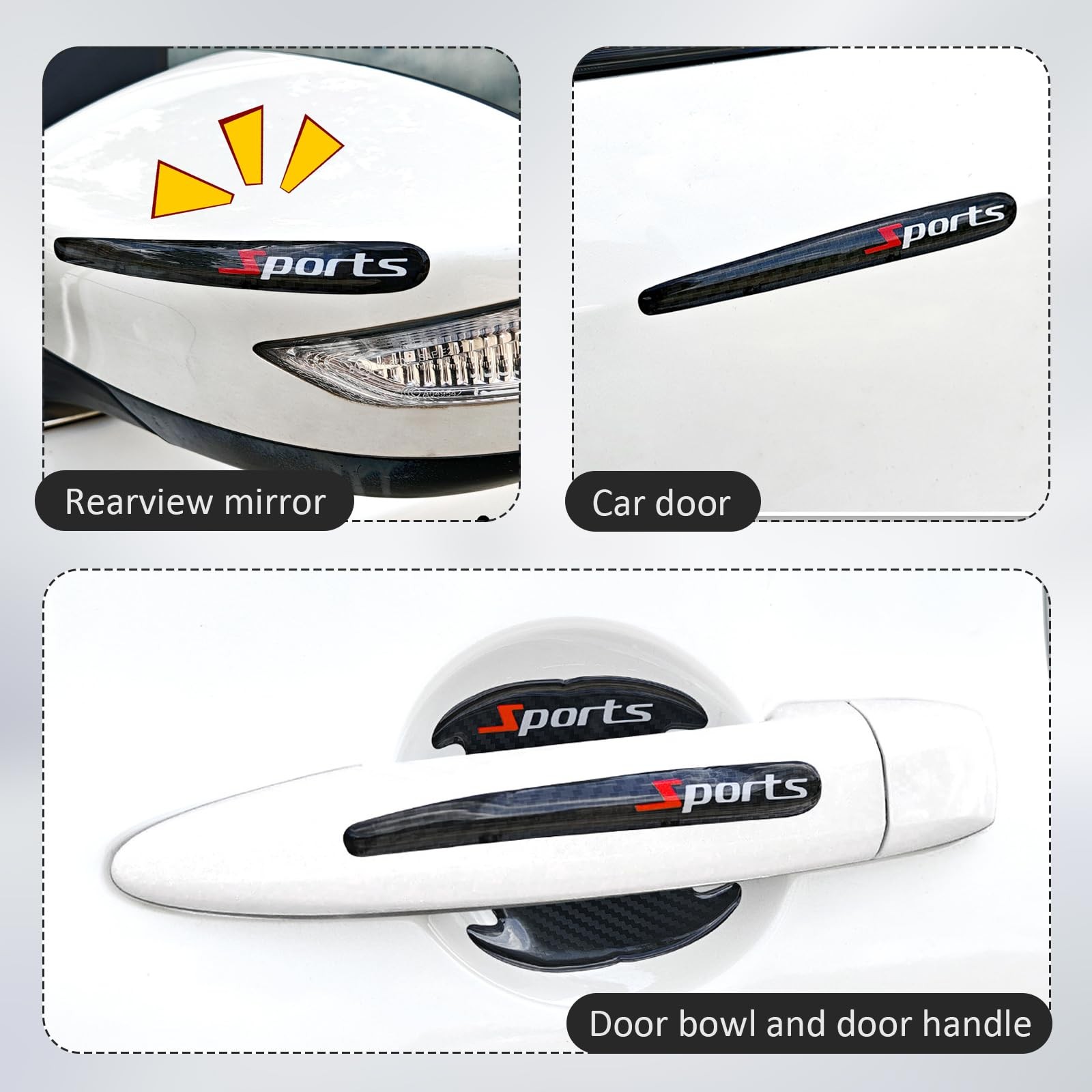 Car Door Handle Protector, 8 Pcs Door Protectors for Vehicles, Black, Door Ha…