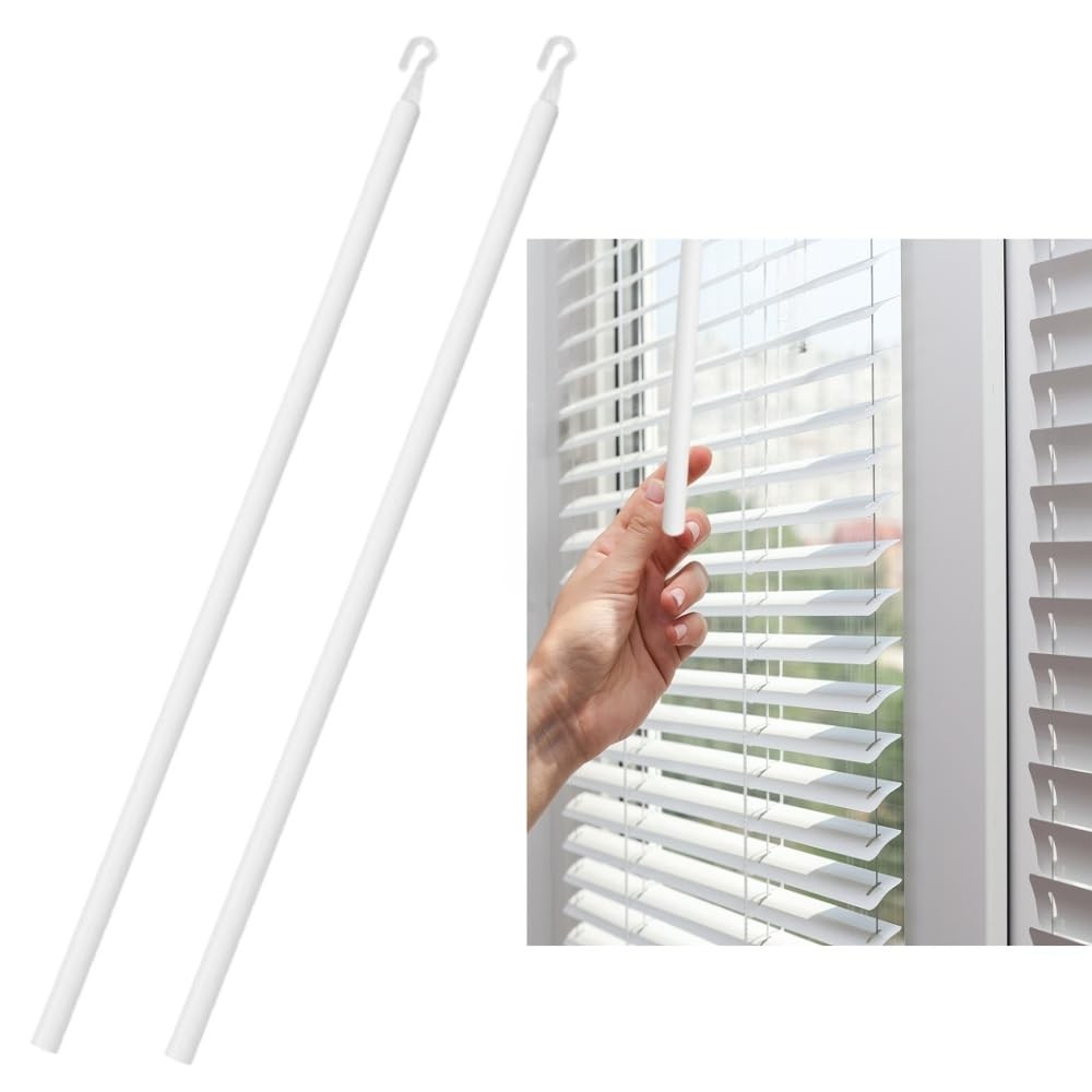 Detachable Blind Rods Blind Wands with Hook 24 Inches Blinds Handle 2 Pcs Win…