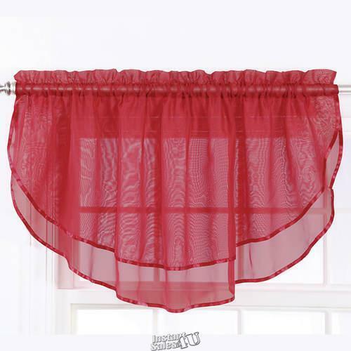 Elegance Voile 60″ W x 24″ L Layered Valance Ruby