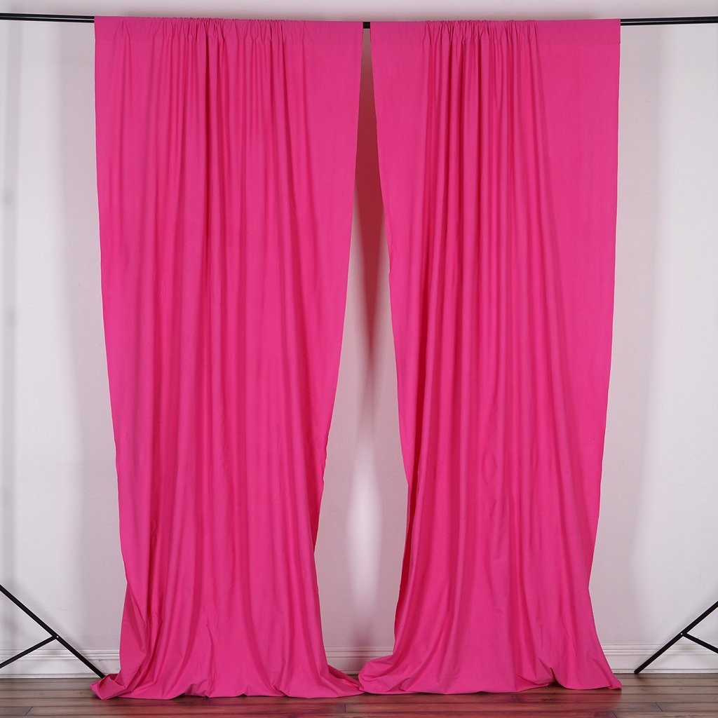 FUCHSIA 10 x 10 ft Polyester BACKDROP CURTAINS Drapes Panels Home Decorations