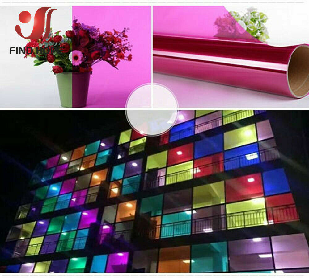 7pcs Pack MULTI COLOR TRANSPARENT WINDOW FILM STAINED GLASS SELF ADHESIVE VINYL