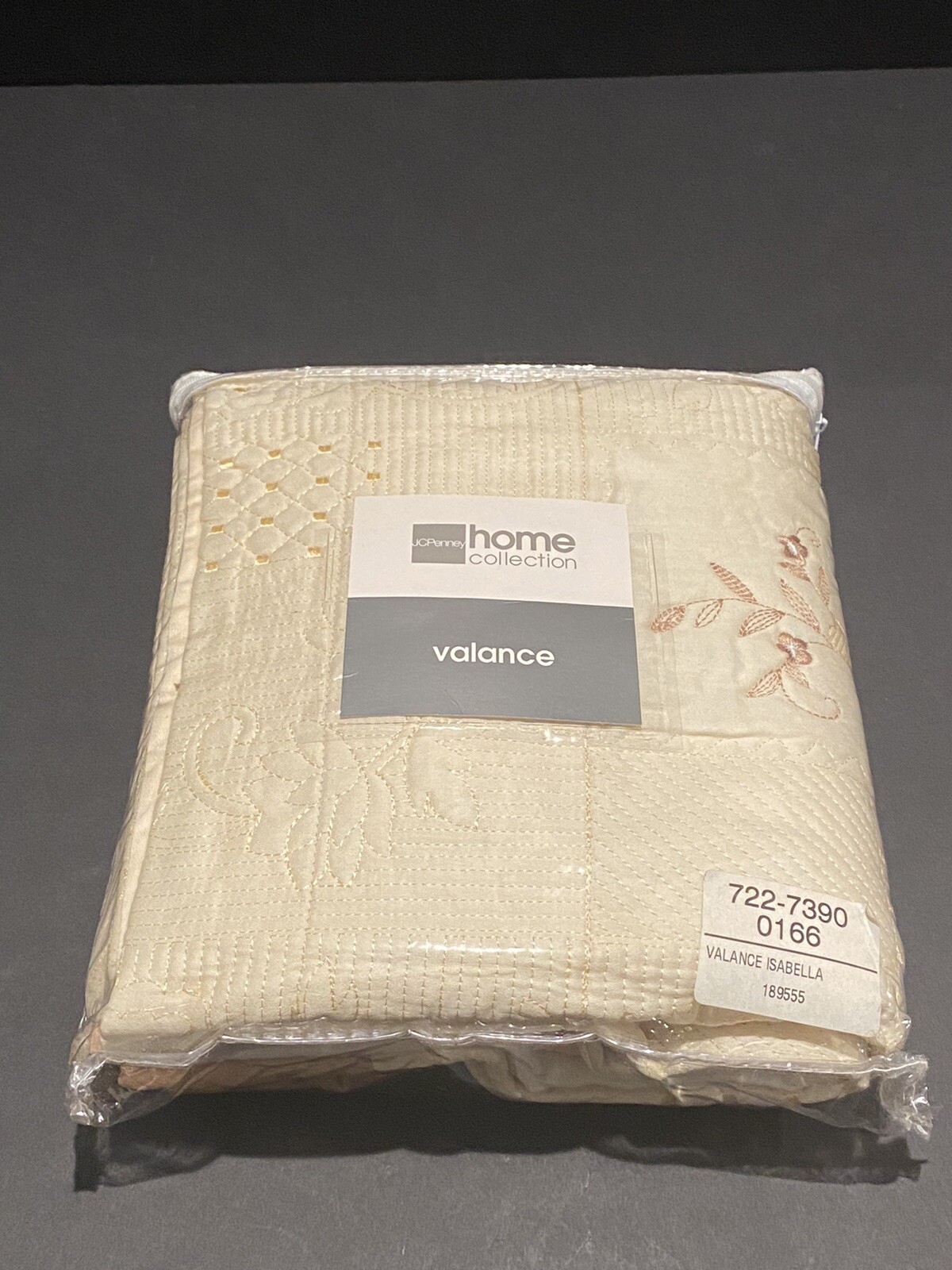 JC Penney Home Collection Ivory Quilted Valance Isabella (2) 16 X 80 Quilt NEW