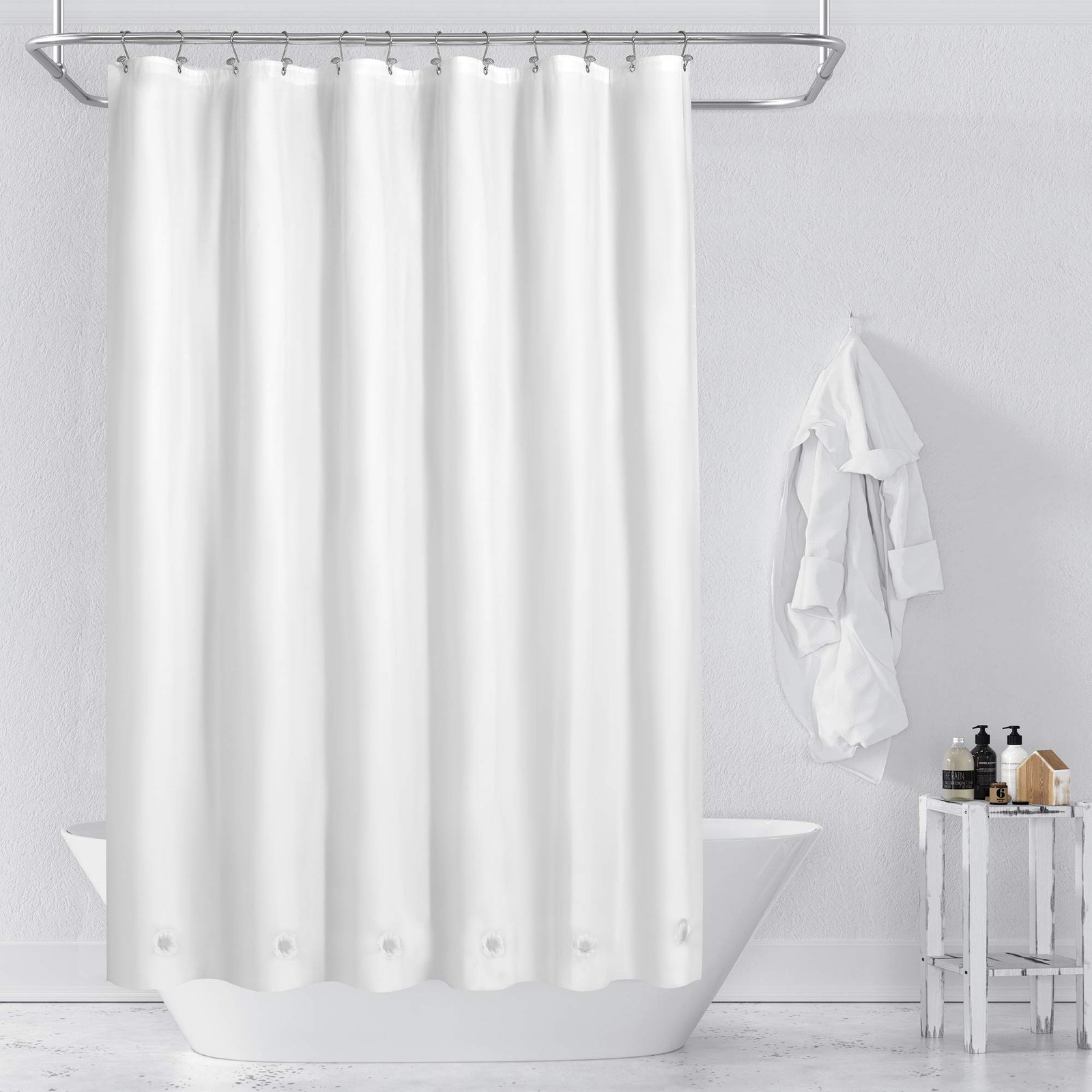 Barossa Design Extra Long Shower Curtain 72″W x 84″L (Pack of 1), 3a. White