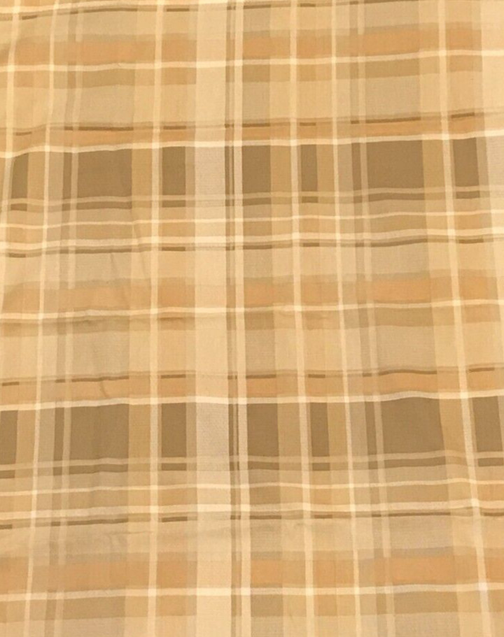 Plaid Curtains Yellow/Brown/Green 29×36 Double Rod 60 Cotton 40 Poly Tier Pair