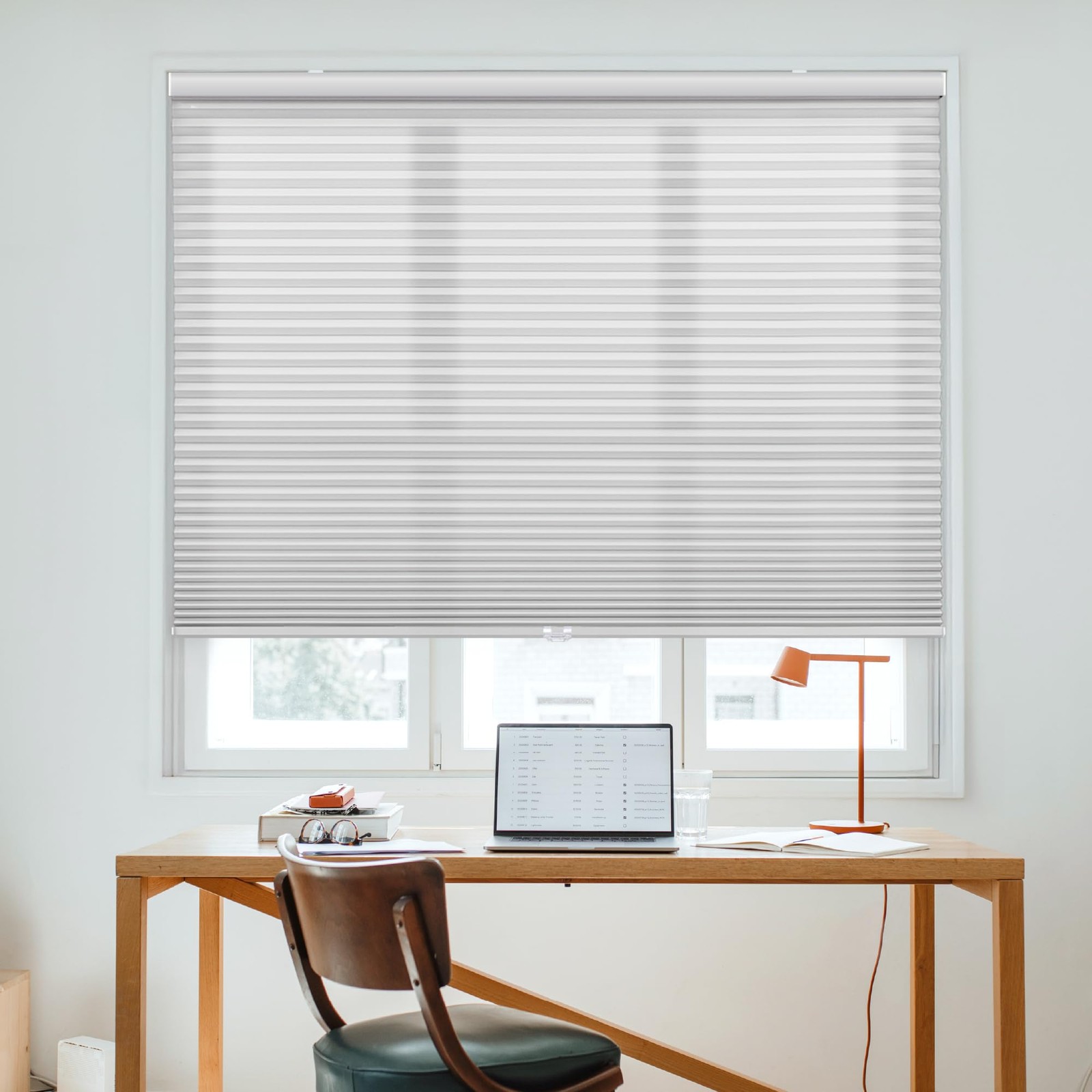 Dez Furnishings Cordless 1.5 Light Filtering Cellular Shade 26 W X 64 H Gray