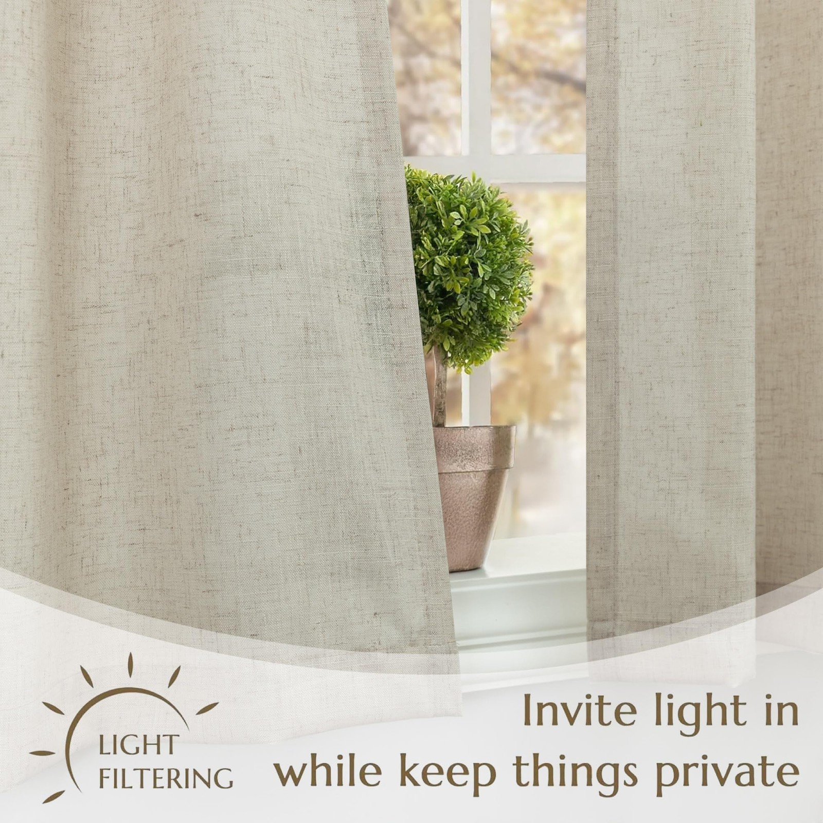 Burlap Kitchen Curtains Over Sink Window Set 30 Inch Length Pinch Pleated Sma…