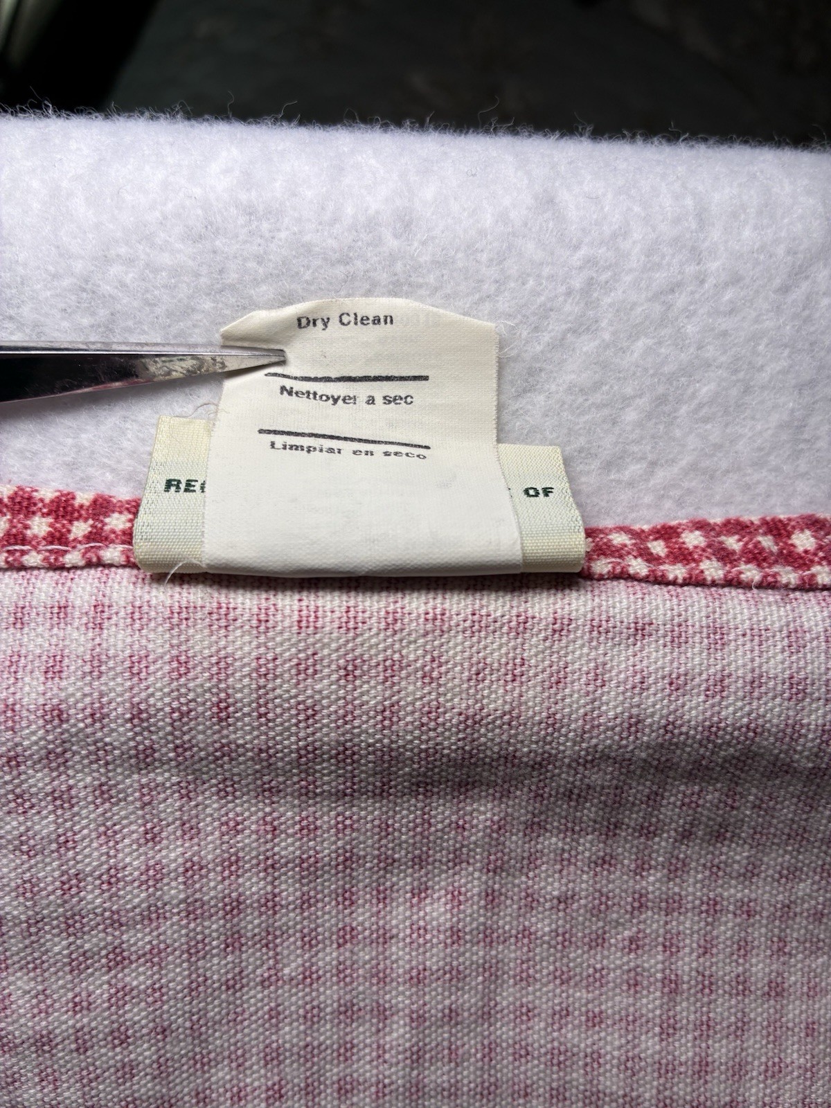 4 WAVERLY Fernwood Red Toile Fern Gingham Scalloped Valance Curtain 76 X 16
