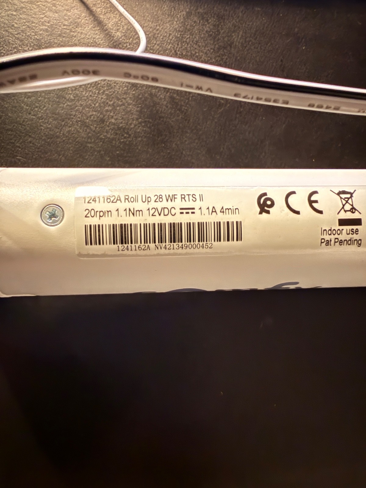 Somfy Roll Up 28 WF RTS II Shade Motor Ref. 1241162A (Price per Unit) NEW
