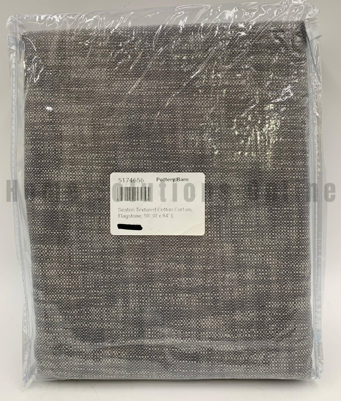Pottery Barn Seaton Textured Cotton Lined Curtain Flagstone Gray 84″ #S4334