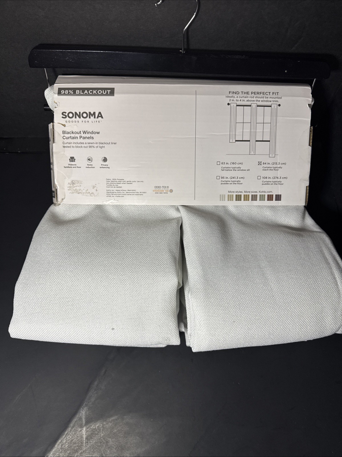 NEW Sonoma Blackout Window Curtain 2 Panels 50″ x 108″ Dynasty White Grommets