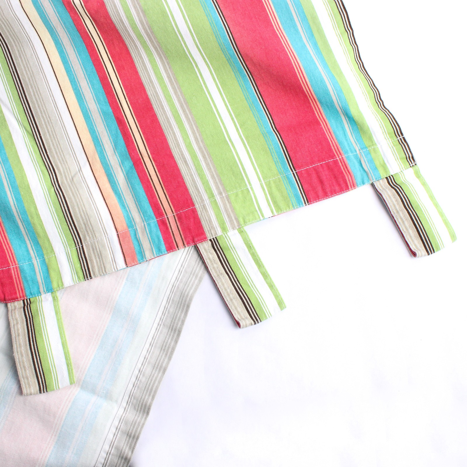 Set of 2 Multicolor Striped Tab-Top Cotton Curtains 39″ x 56″