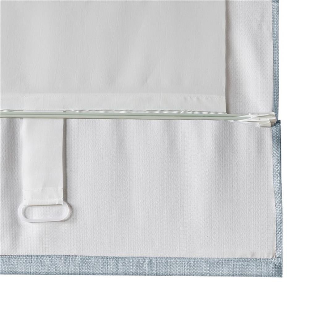 Pemberly Row Basketweave Room Darkening Cordless Roman Shade in Blue 33×64″