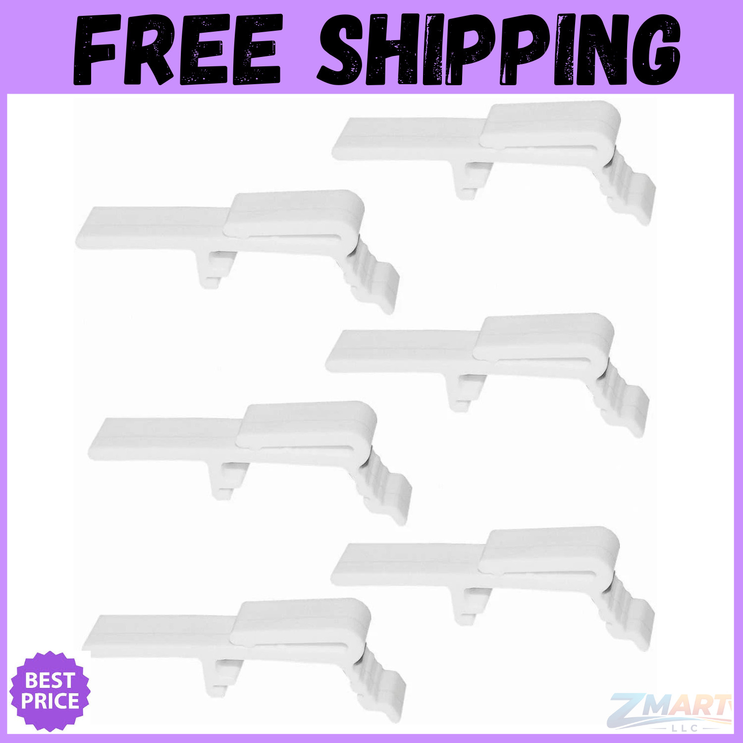 6Pcs Valance Clip Vertical Blinds Dust Cover Holder Bracket for 1-1/2″ or 1-9/16