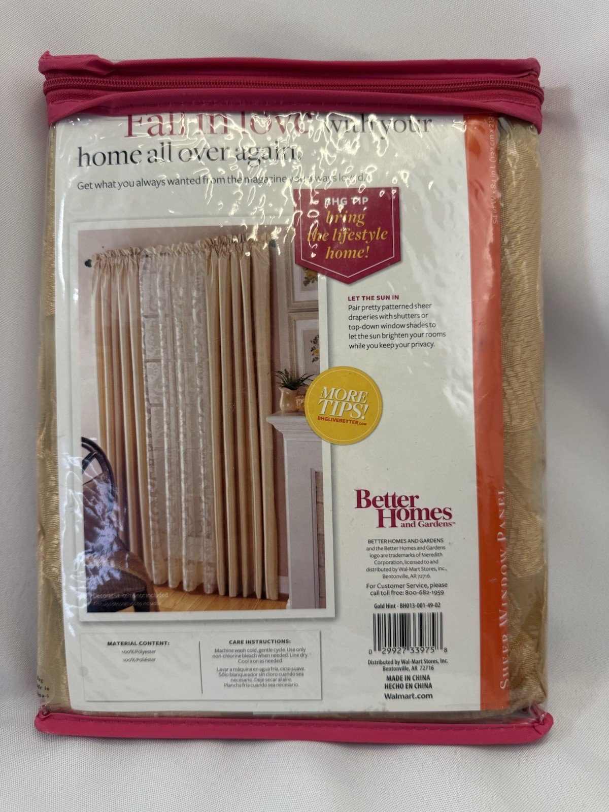 Better Homes And Gardens Curtain Tiers Gold Chinoiserie 54”x84”