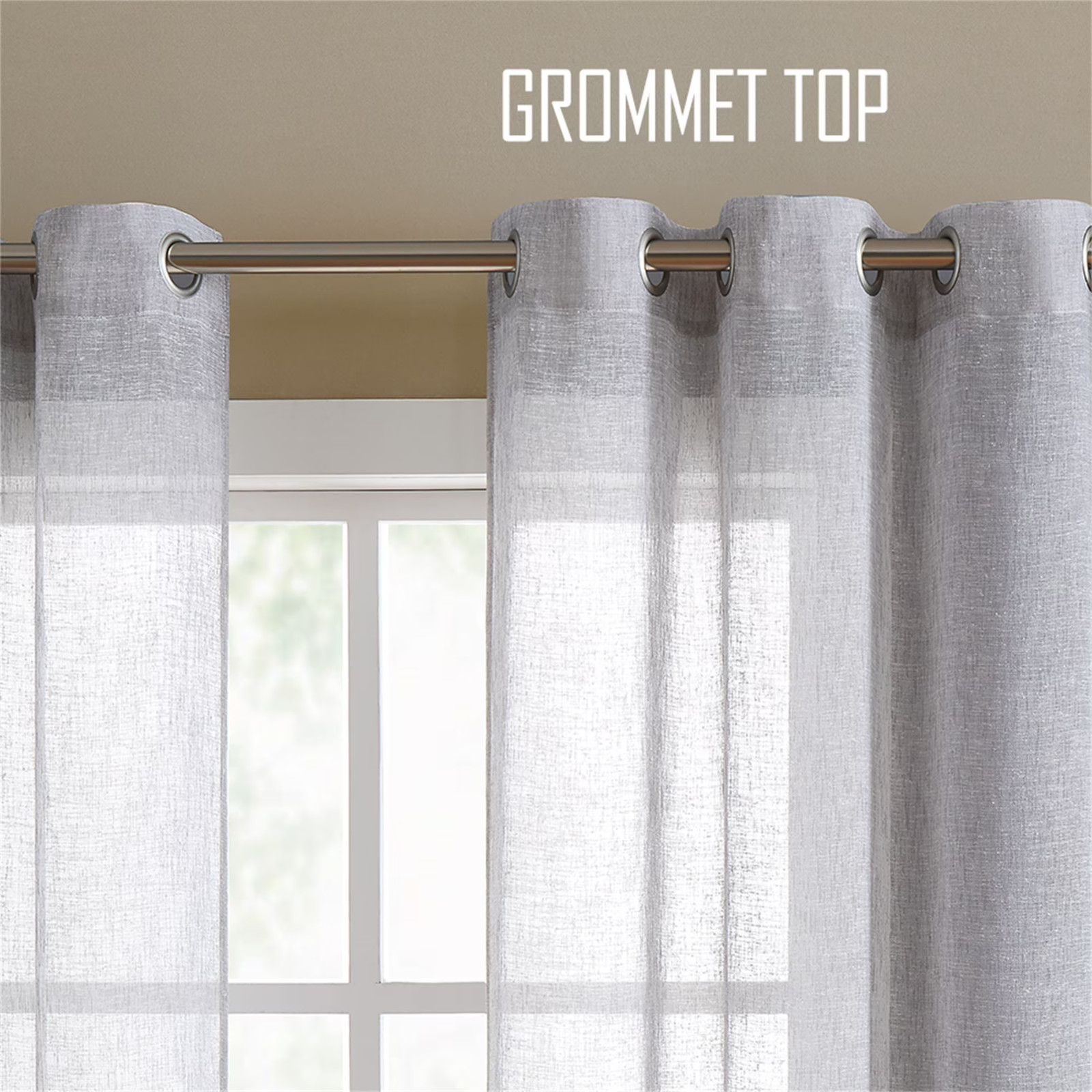 Fragrantex Gray Semi Sheer Curtains Gray 54 Inch Length – NEW