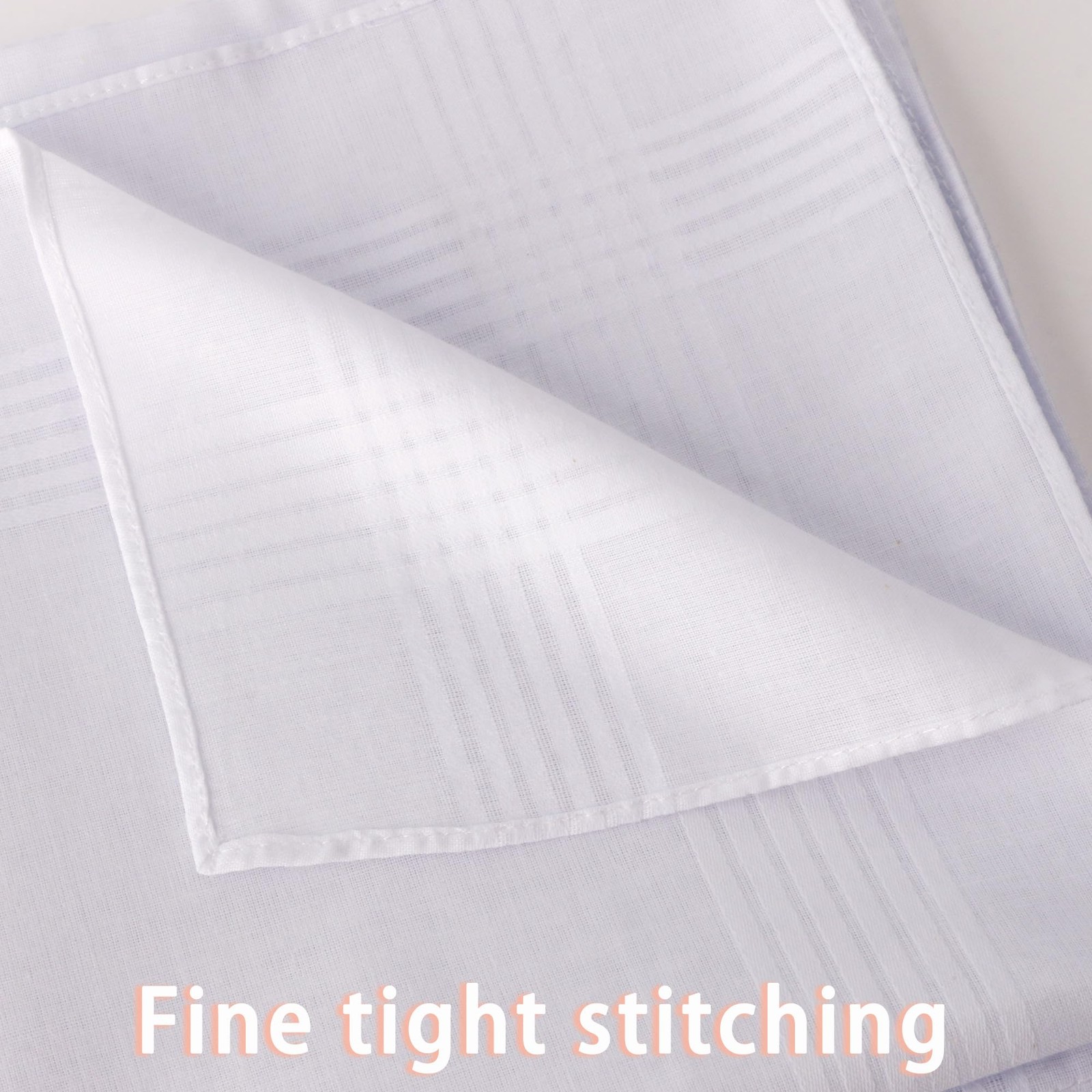 DR. ANISON Handkerchiefs for Men Soft Pure White Cotton Hanky 16 inches,