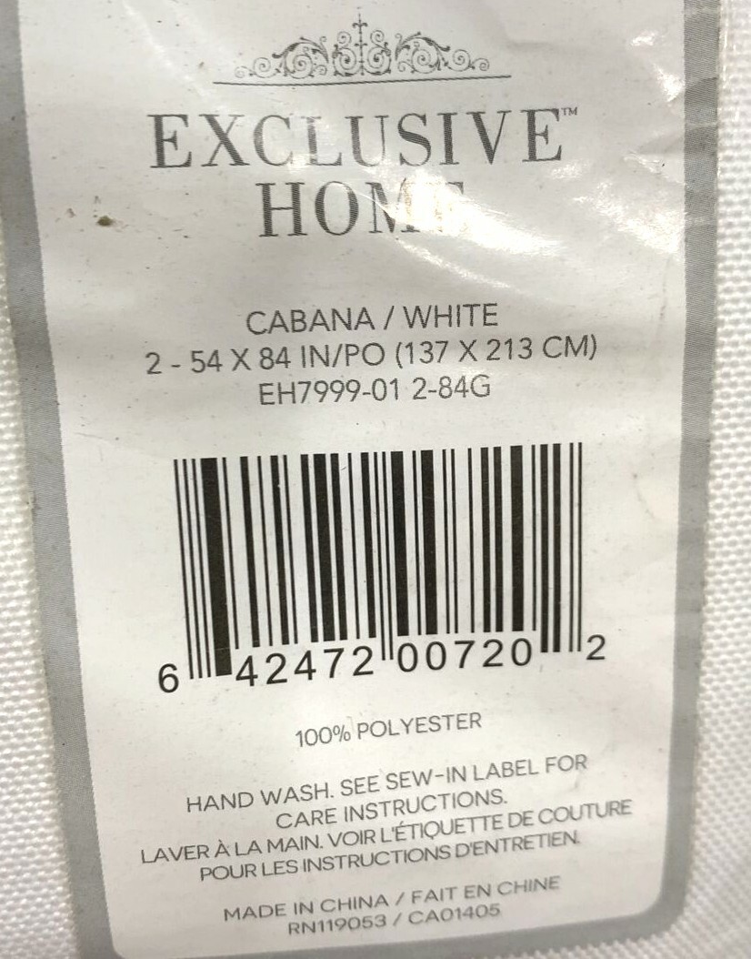 Exclusive Home Curtains Solid Cabana Grommet Top Curtain Panel Pair 54×84