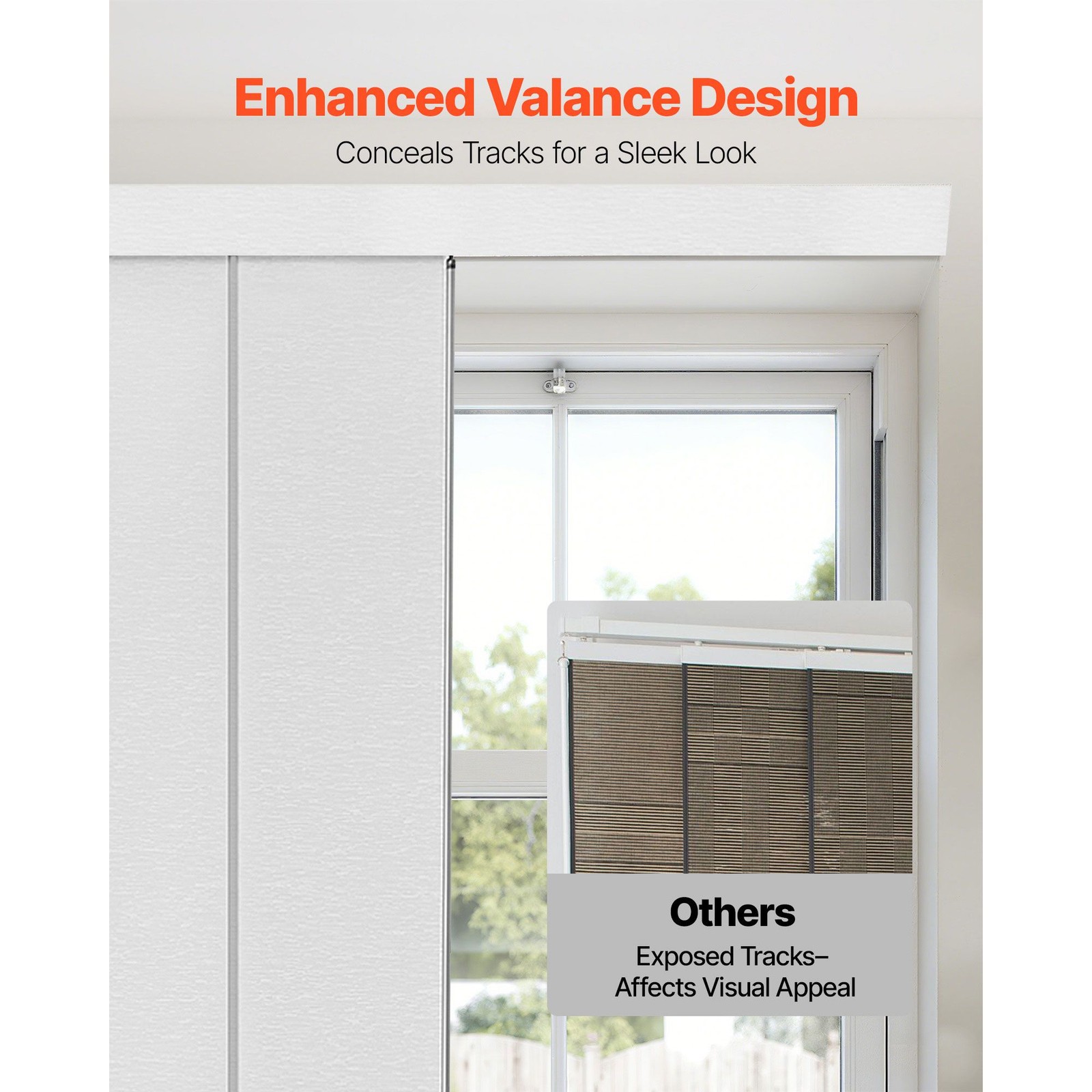 White Adjustable Vertical Panel Blinds for Sliding Doors, 45.8 – 86 in