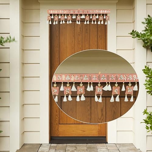 Artificial Toran Door Hanging Square Bandanwar Bead with Tassel Wall Hanging