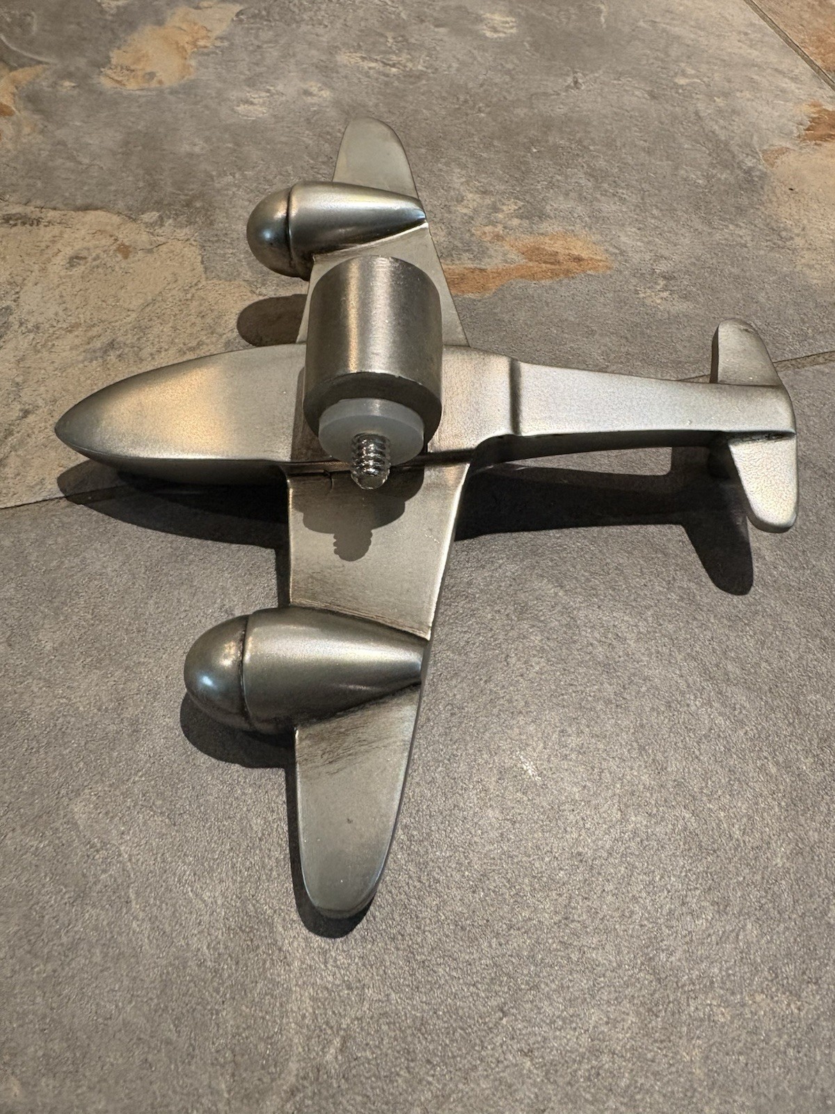 Pottery Barn Kids Nickel Polished Aluminum Retro Airplane Finials 1 set of 2