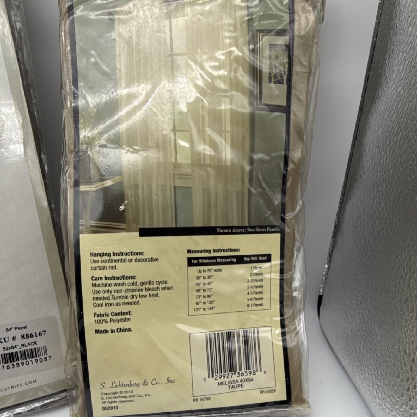 Lichtenberg & Co. Crashed Ombre Sheer Panels Black Taupe 84in 52×84(3) 40×84(1)