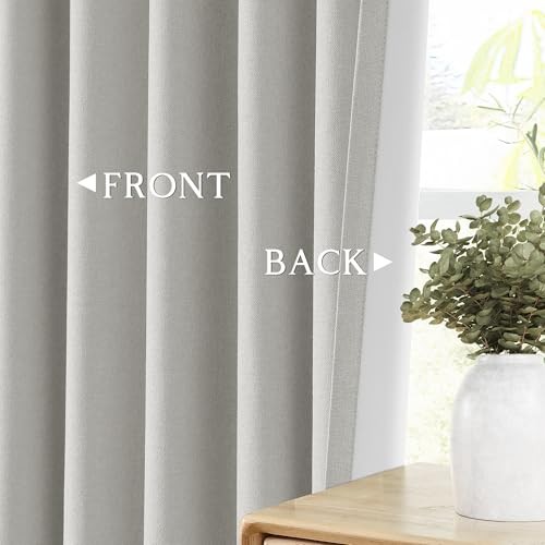 100% Blackout Solid Curtains 96 Inches Long 52″W x 96″L (Pack of 2) Light Grey