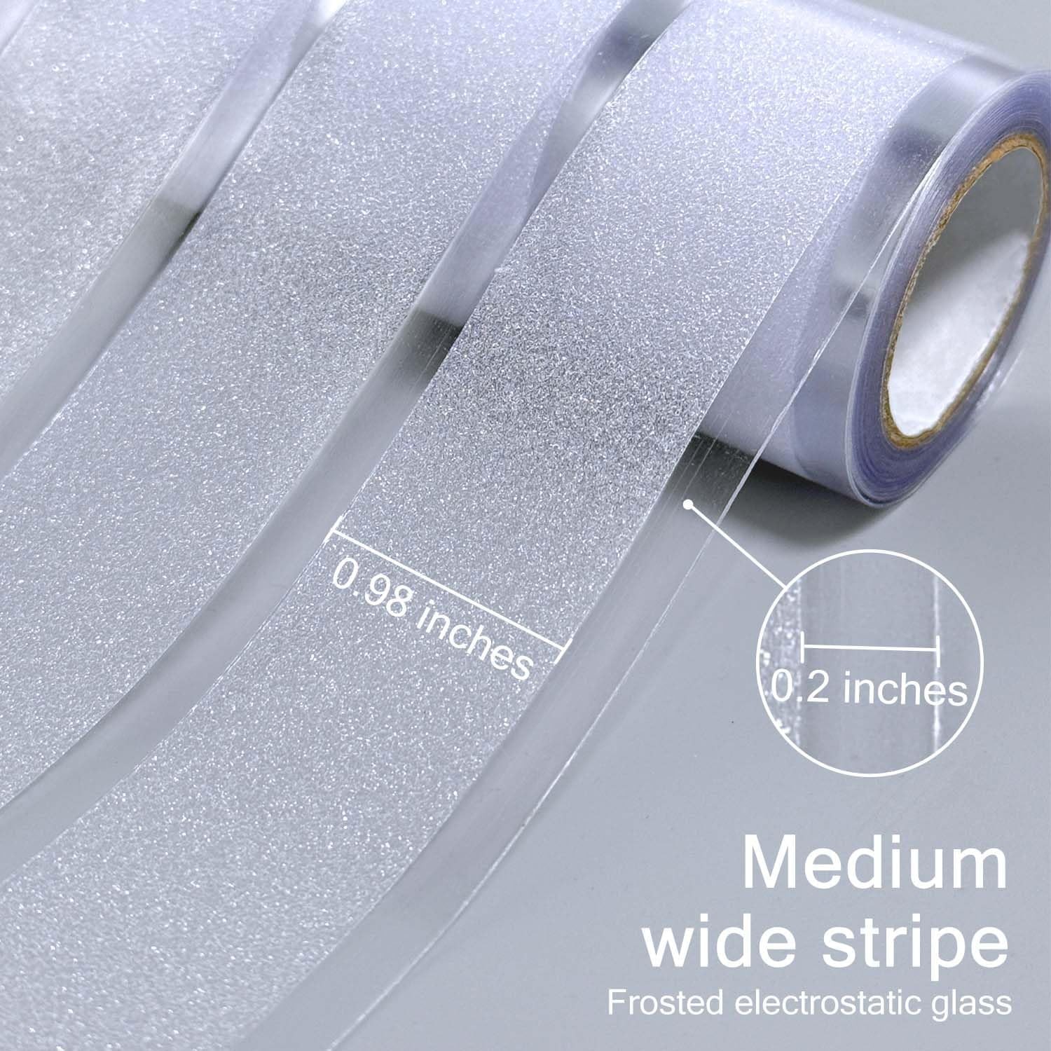 Window Privacy Film Stripes 29.6 x 78.7 Inch Static Cling UV Heat Control