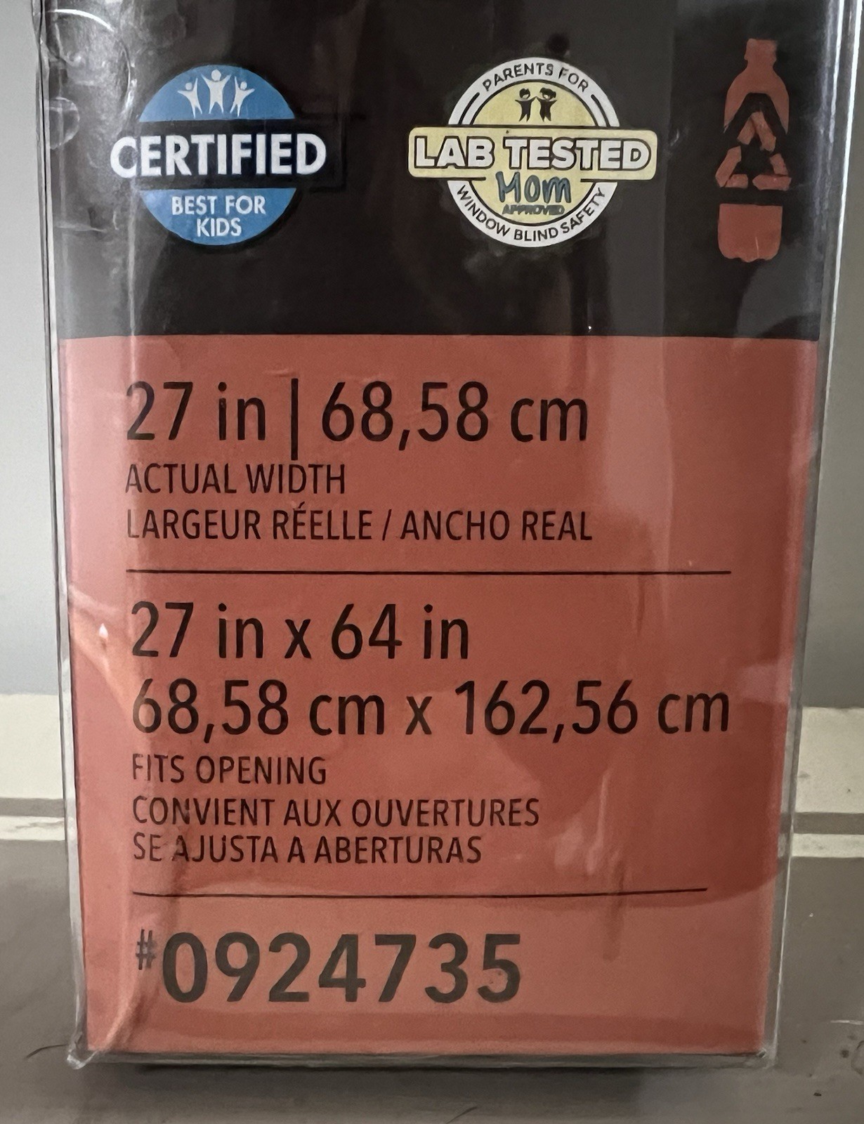 Allen & Roth 27”W x 64″L in Cordless Blackout Cellular Shade – Gray New