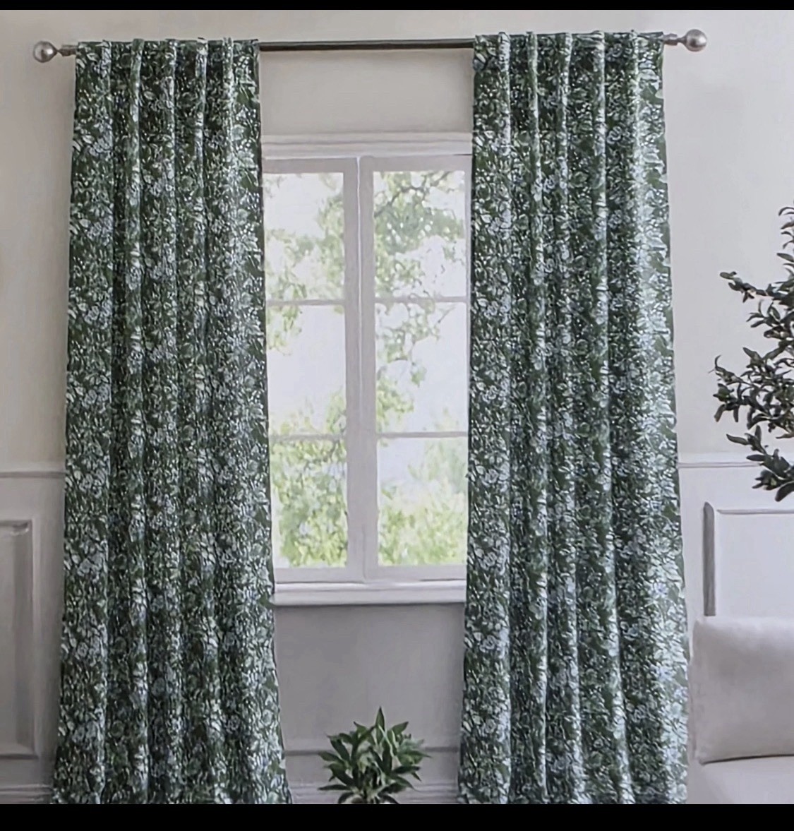 New Laura Ashley BRAMBLE Floral Cotton Blend Window Drapes – 38 x 96″ – Set of 4