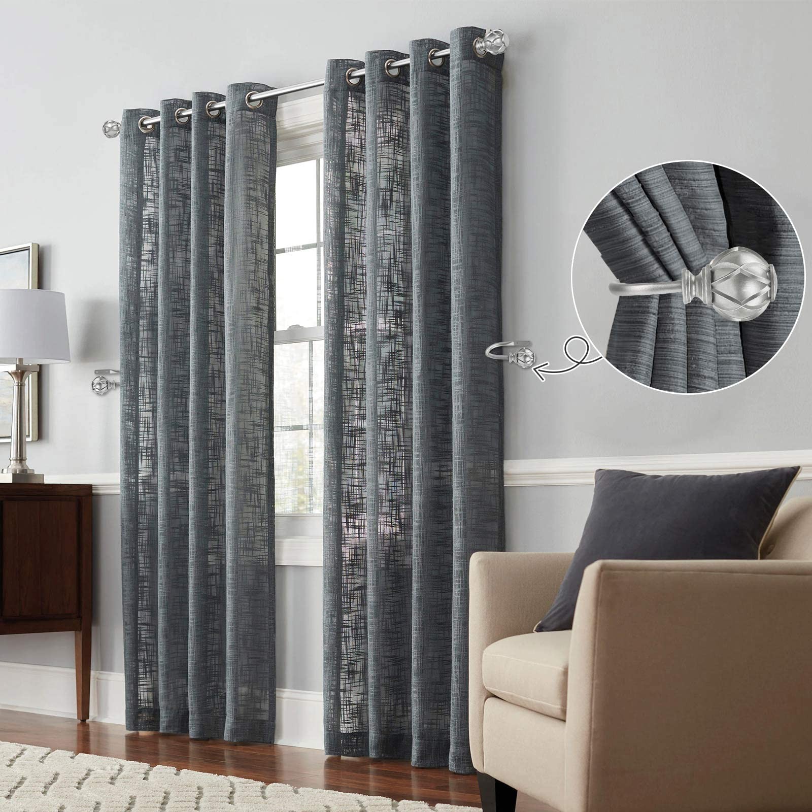 Decorative Curtain Drapery Holdbacks, Curtain Tiebacks Hooks with Screws Wall Mo