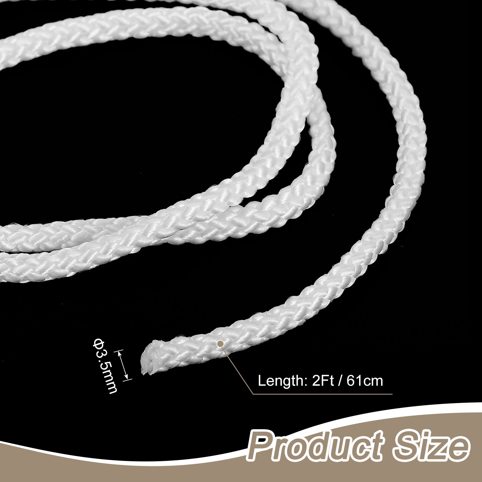 Cord Loop for Window Shades, 3.5mm 2Ft Window Blind Looped String, Beige
