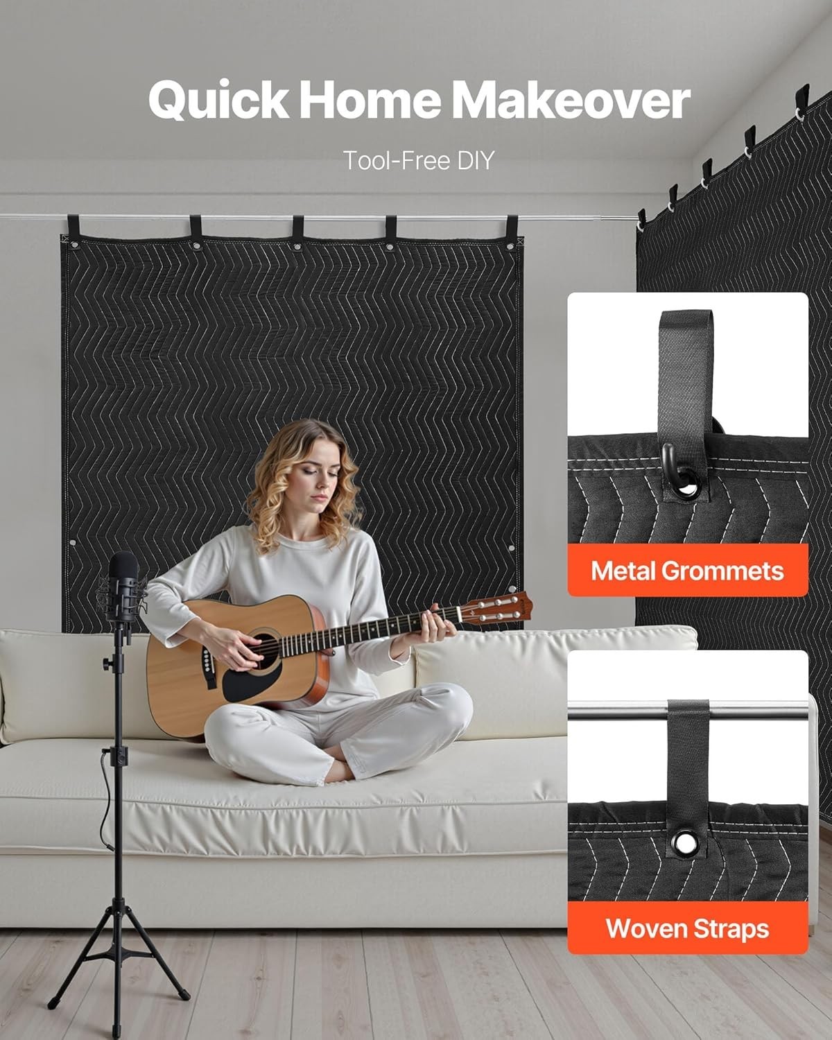Soundproof Blanket Soundproof Curtains Window Door Noise Blocker Studio Gromm…