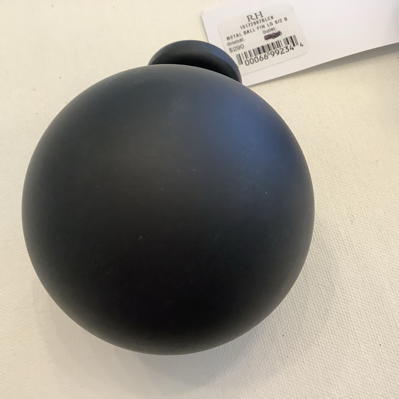 RH Restoration Hardware Easton Solid Brass Ball Finials Large Set of 2pc Black