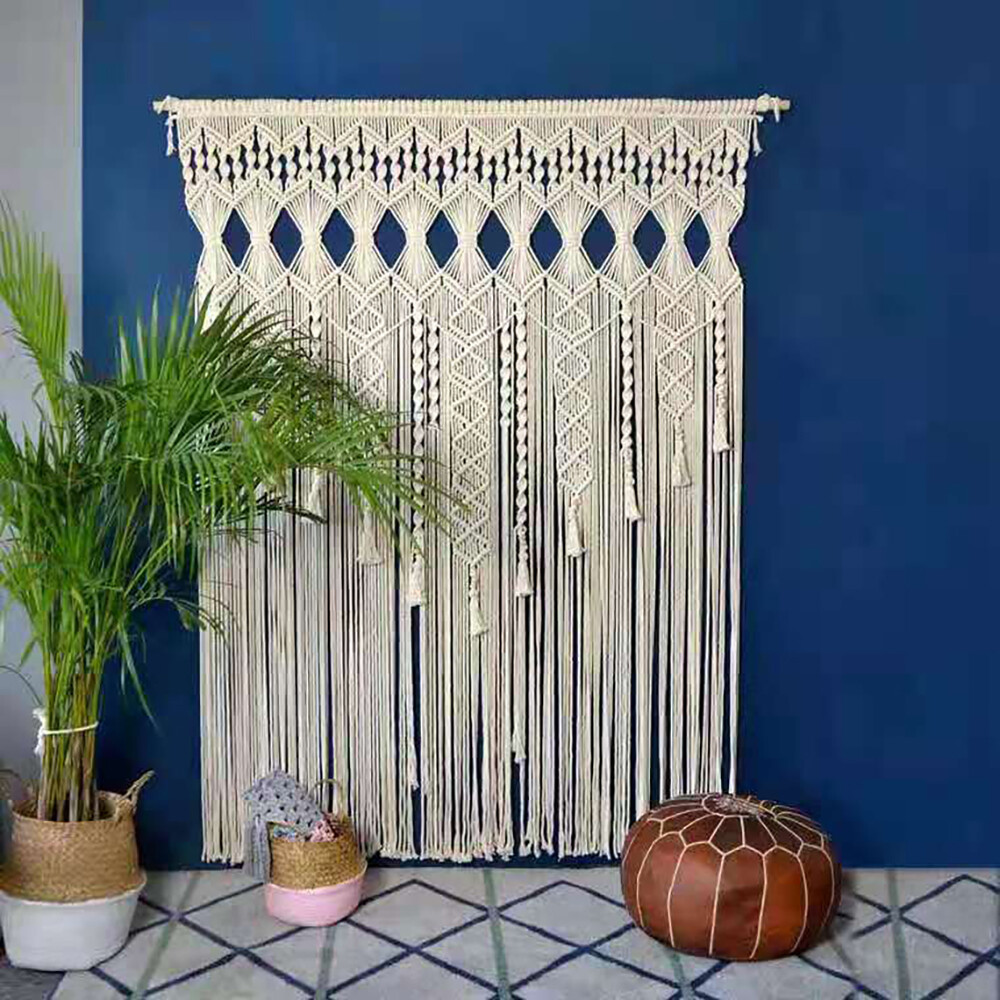 Macrame Wall Hanging Tapestry Curtains Boho Curtain Panels Handmade Wall Decor