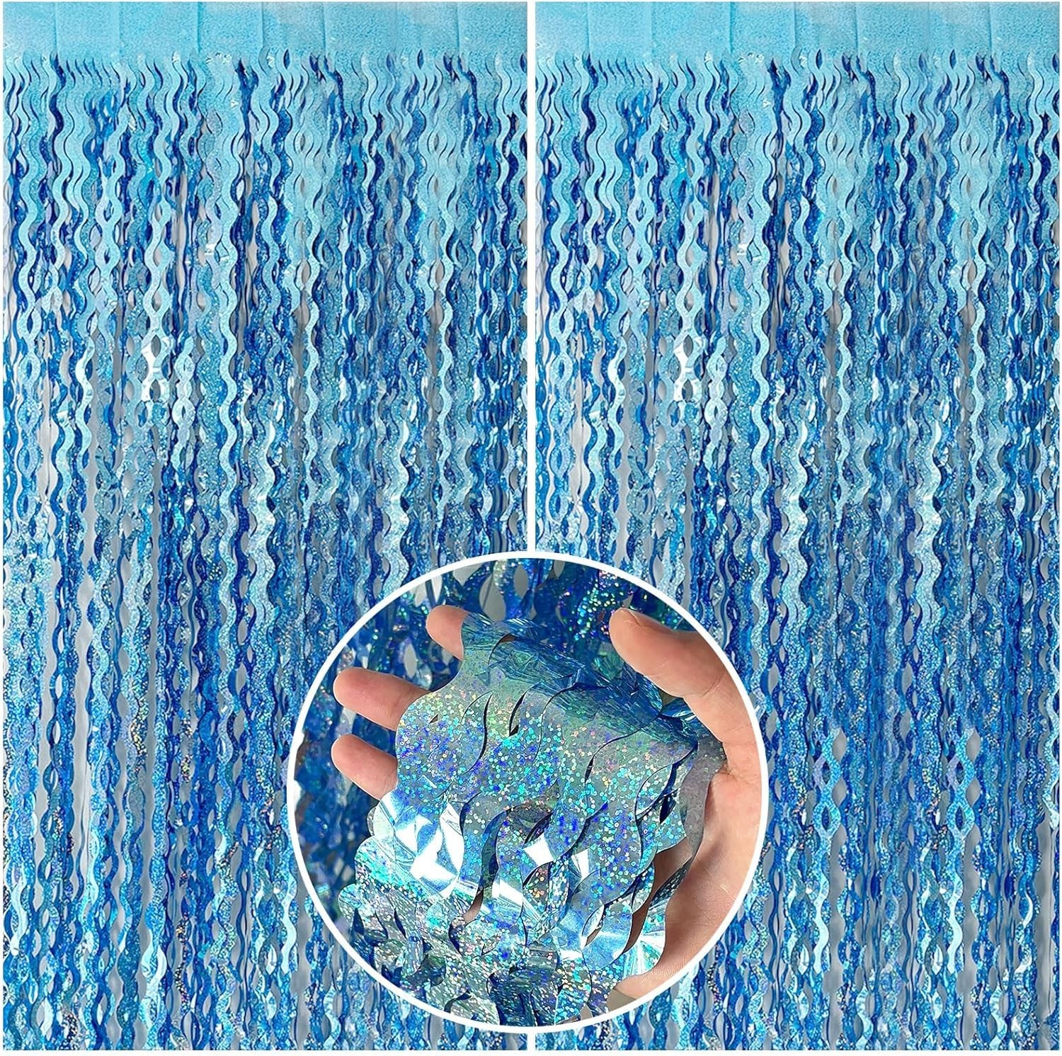 Reusable Metallic Wavy Fringe Backdrop Curtains – Perfect for All Occasions!