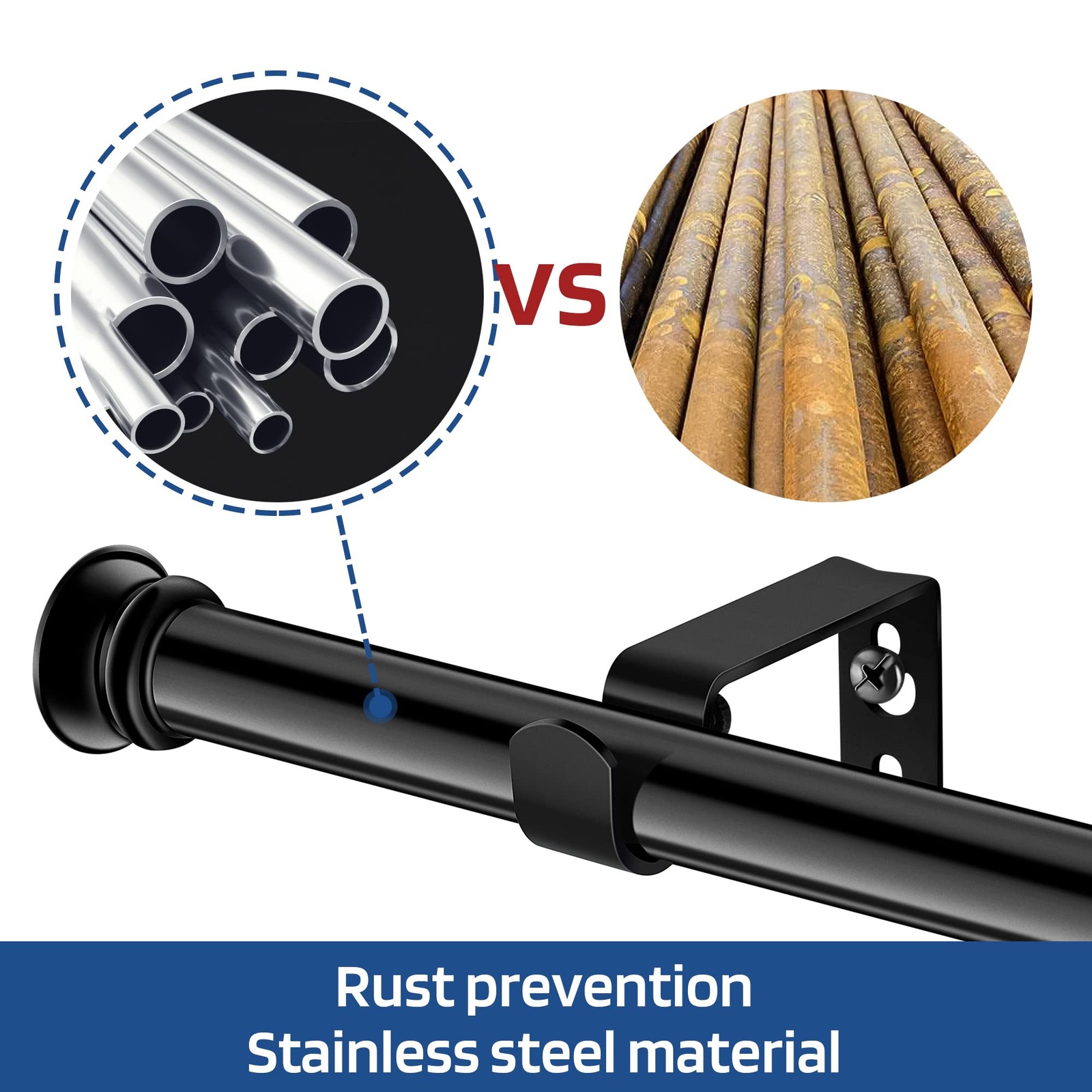 Standard Decorative Window Curtain Rods 30 to 116 Inch,5/8 Inch Diameter Smal…