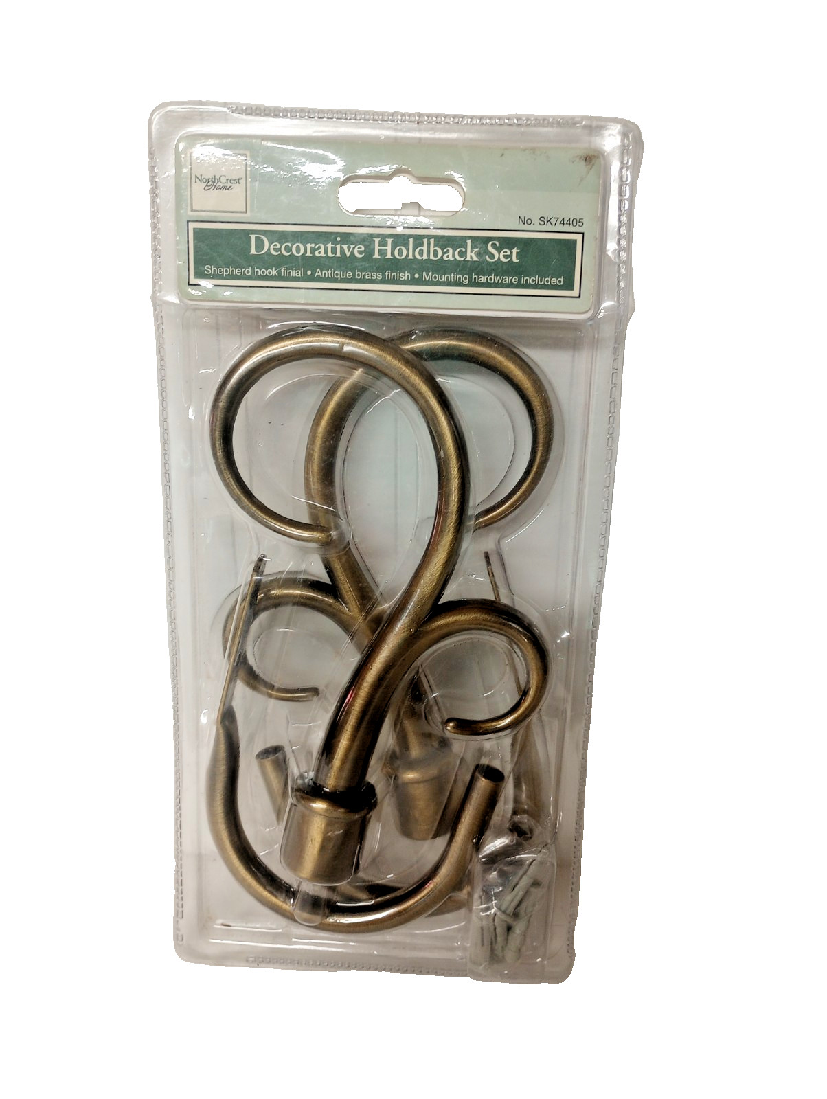 NEW NORTHCREST HOME CURTAIN HOLDBACKS WALL HOOKS/STAY MOUNTING HARDWARE INCLUDED